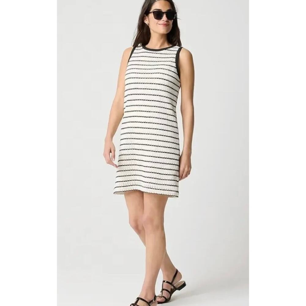 New! J.Crew Factory Striped Crochet Mini Dress White and Black Size S $99#42